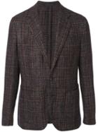 Caruso Single-breasted Check Blazer - Black