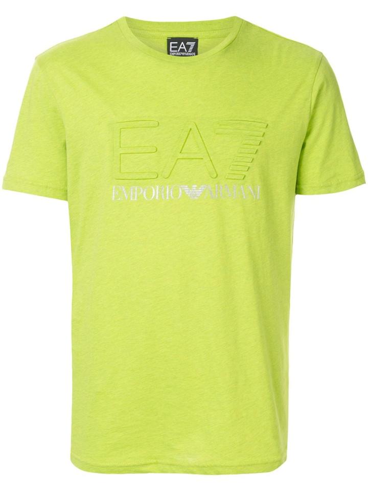 Ea7 Emporio Armani Logo Debossed Crewneck T-shirt - Green