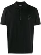 Karl Lagerfeld Logo Printed Polo Top - Black