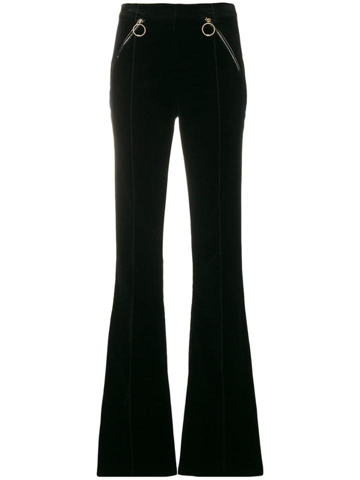 Elisabetta Franchi Velvet Flared Trousers - Black