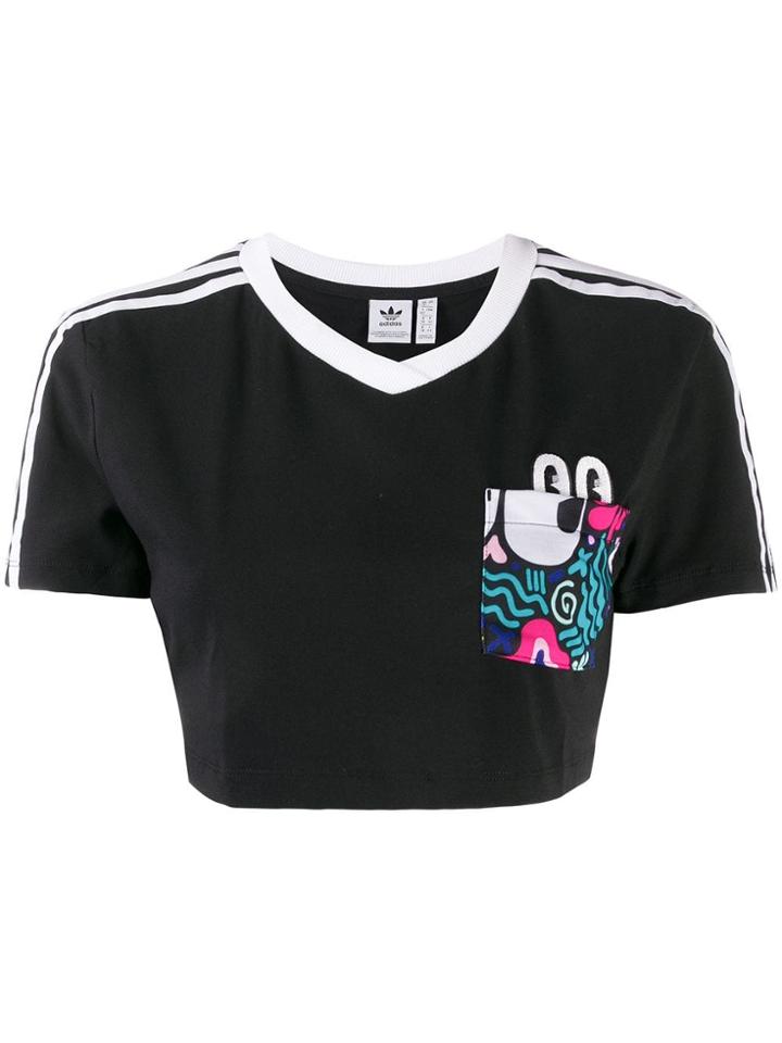 Adidas Three Stripes Cropped T-shirt - Black