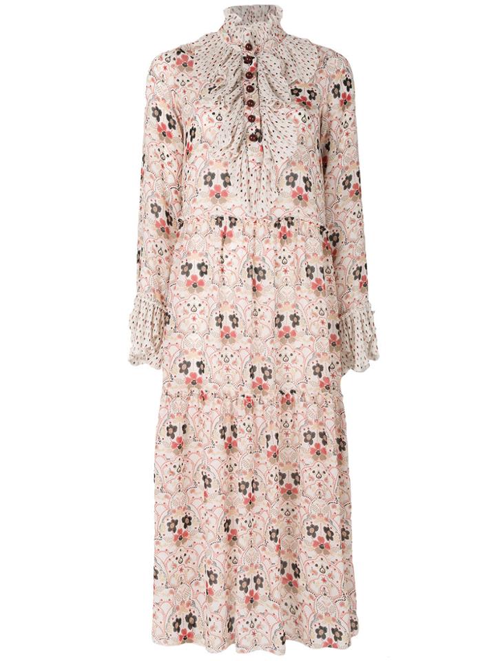 See By Chloé Ruffle Placket Maxi Dress - Multicolour