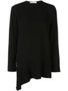 Tibi Asymmetric Detached Hem Top - Black