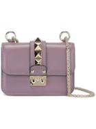 Valentino Valentino Garavani Mini 'glam Lock' Shoulder Bag, Women's, Pink/purple, Leather
