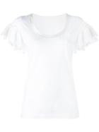 Sacai - Frill Sleeve T-shirt - Women - Cotton/cupro - 1, White, Cotton/cupro