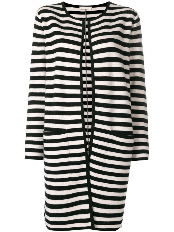 Max Mara Striped Longline Cardigan - Black