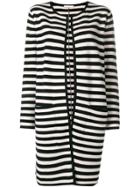 Max Mara Striped Longline Cardigan - Black