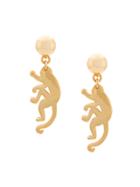 Oscar De La Renta Small Monkey Earrings - Metallic
