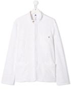 Emporio Armani Kids Collarless Fitted Blazer - White