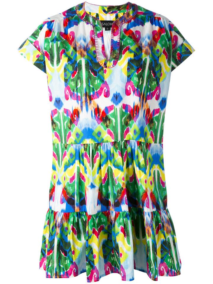 Saloni - Tiered Shift Dress - Women - Cotton - 8, Cotton