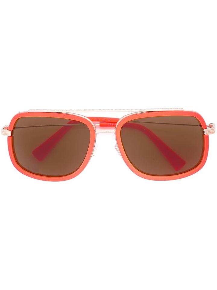 Versace 'fluo Pilot' Sunglasses, Women's, Yellow/orange, Metal/plastic