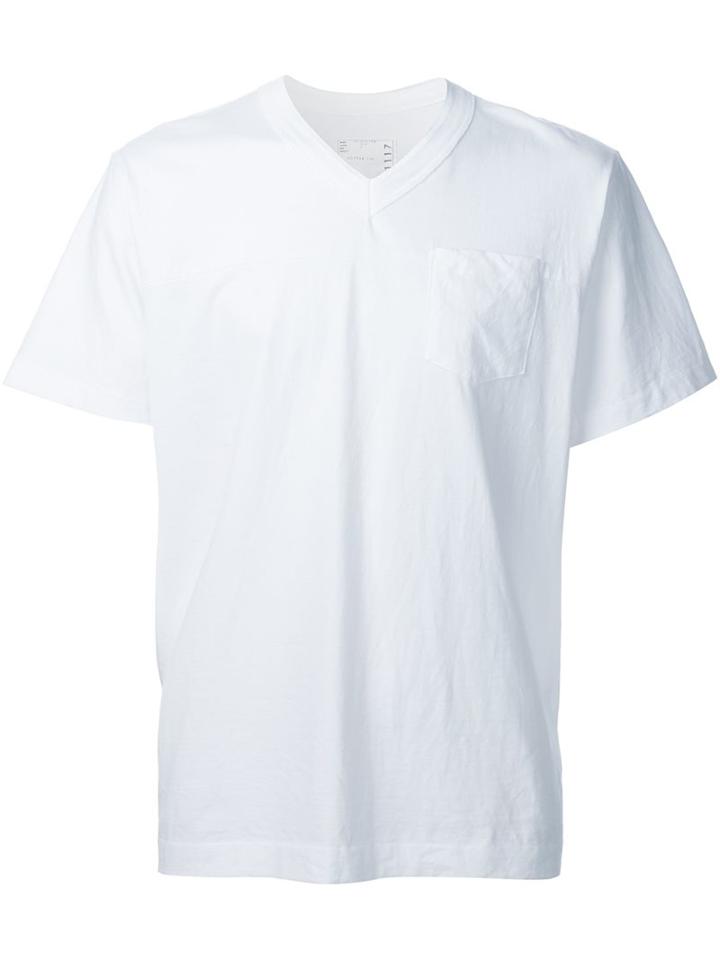 Sacai Loose Fit Pocket T-shirt, Men's, Size: 3, White, Cotton