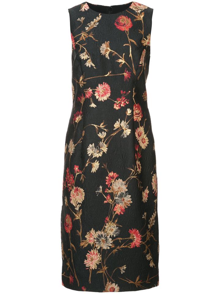 Prabal Gurung Floral Shift Dress - Black