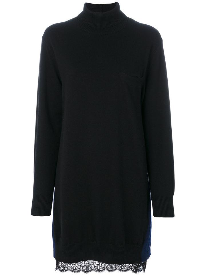 Sacai - Roll Neck Sweater Dress - Women - Wool/cotton/cupro - 2, Black, Wool/cotton/cupro