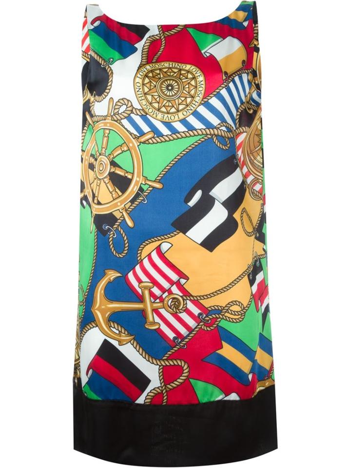 Love Moschino V-back Printed Dress, Women's, Size: 40, Viscose