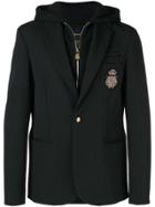 Billionaire Blazer Over Hooded Jacket - Black