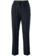 Fendi Drawstring Ff Logo Trousers - Blue