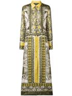 Alberta Ferretti Printed Maxi Shirt Dress - Green