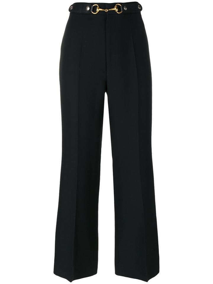 Gucci Horsebit Cropped Trousers - Black