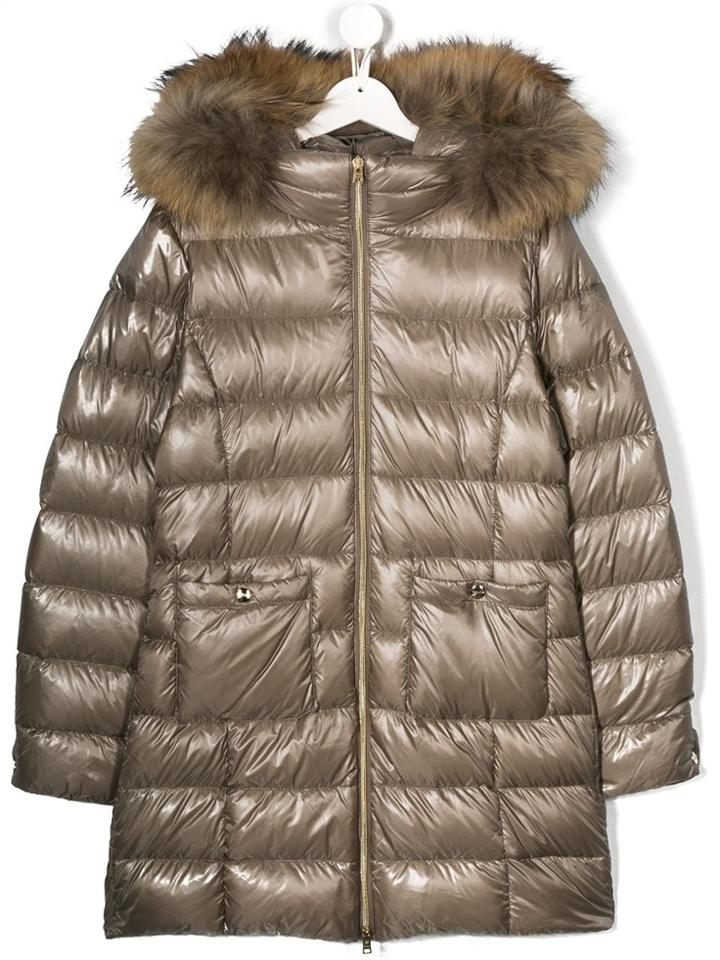 Herno Kids Teen Hooded Down Coat - Grey