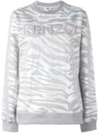 Kenzo 'tiger Stripes' Sweatshirt, Women's, Size: Medium, Grey, Cotton