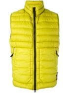 Stone Island Padded Vest, Men's, Size: Small, Yellow/orange, Polyamide/polyurethane Resin/feather Down