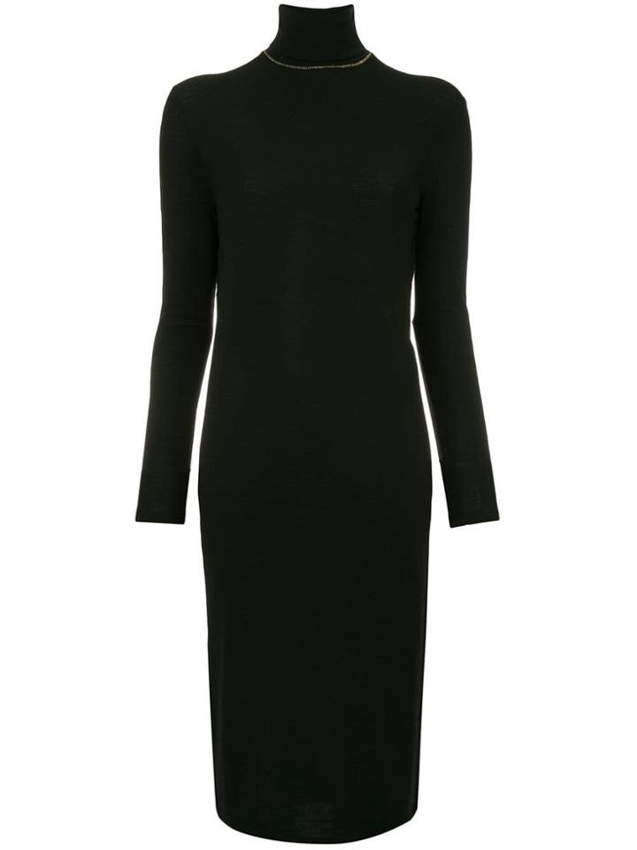 Poiret Roll Neck Sweater Dress - Black