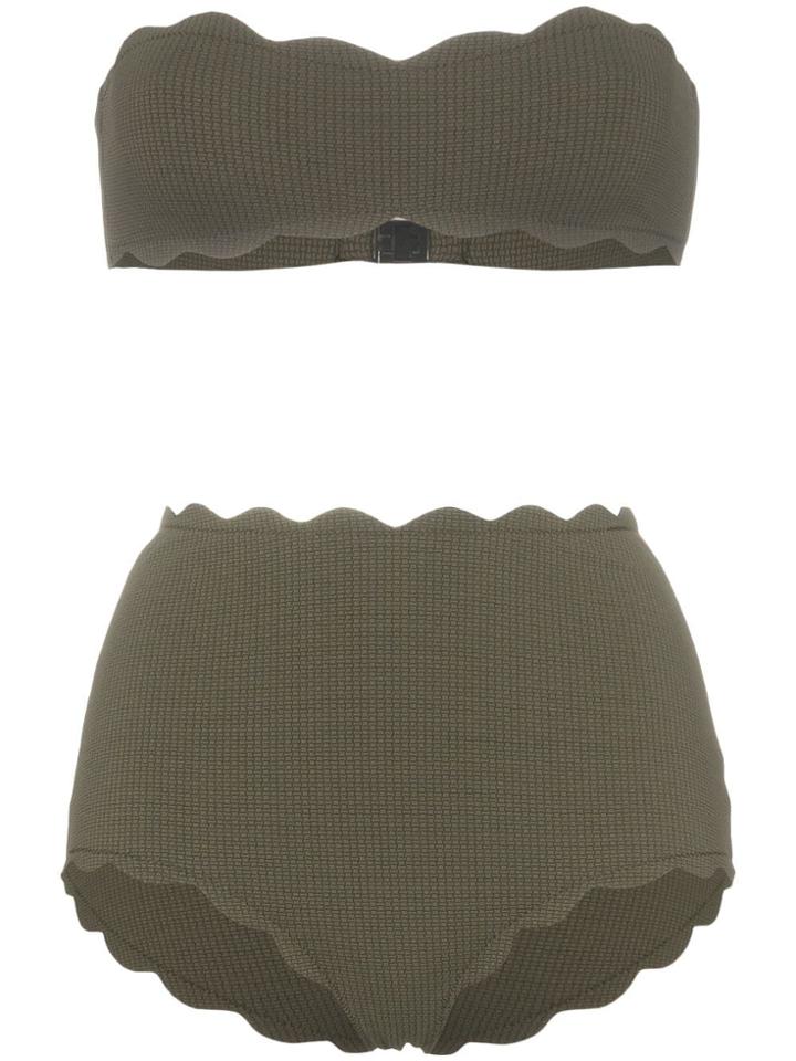 Marysia Santa Monica High Waisted Bandeau Bikini Set - Green