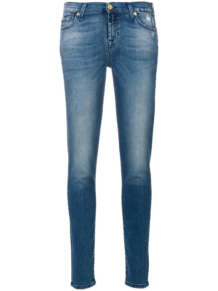 7 For All Mankind Classic Washed Skinny Jeans - Blue