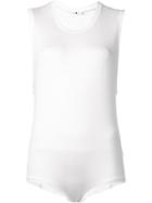 Alix Ribbed Long Fit Vest - White