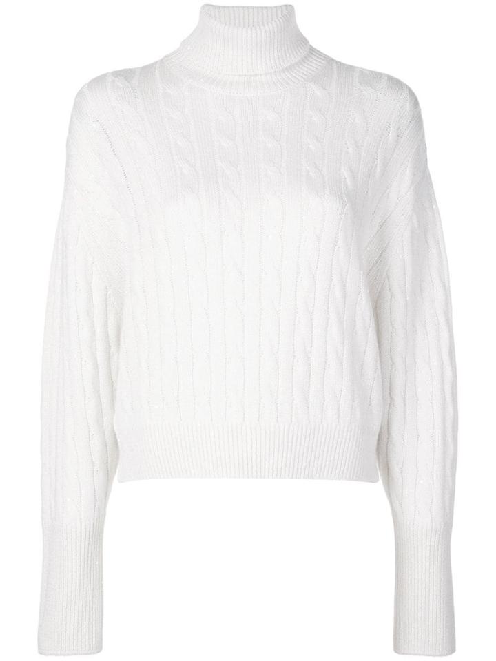 Brunello Cucinelli Cable-knit Sweatshirt - White