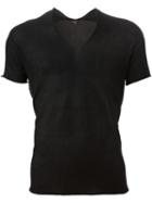 Knitted Sheer T-shirt, Men's, Size: 52, Black, Cotton, Label Under Construction