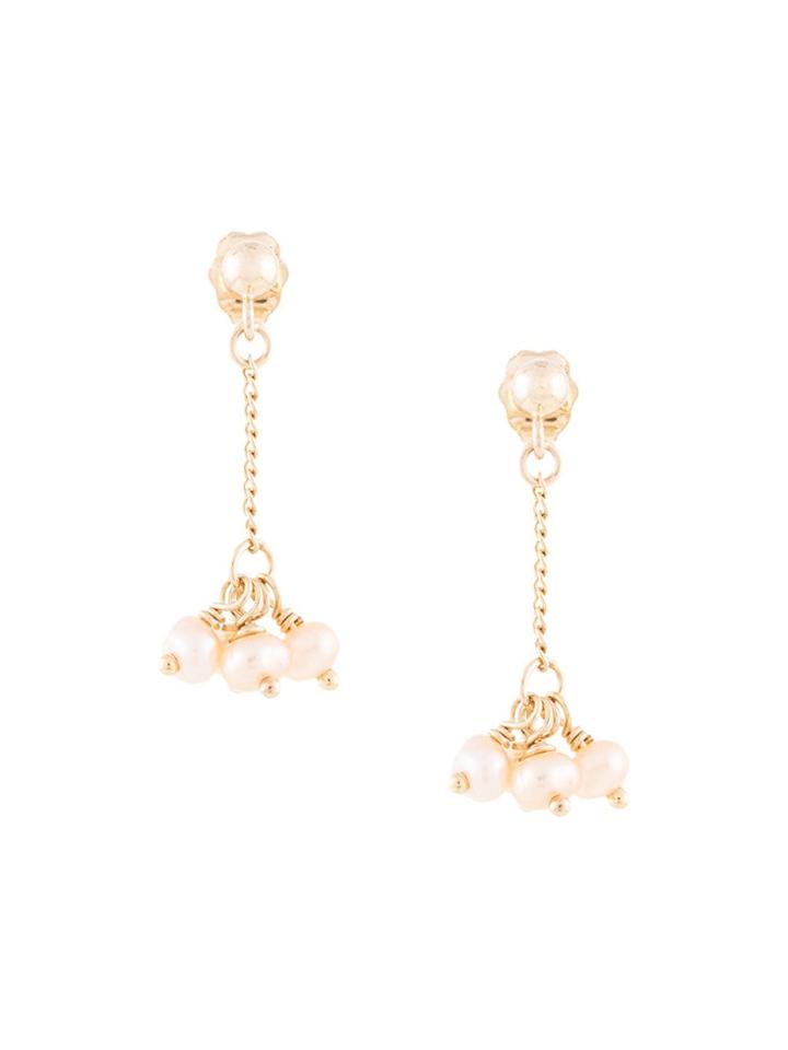 Petite Grand Fate Pearl Stud Earrings - Gold