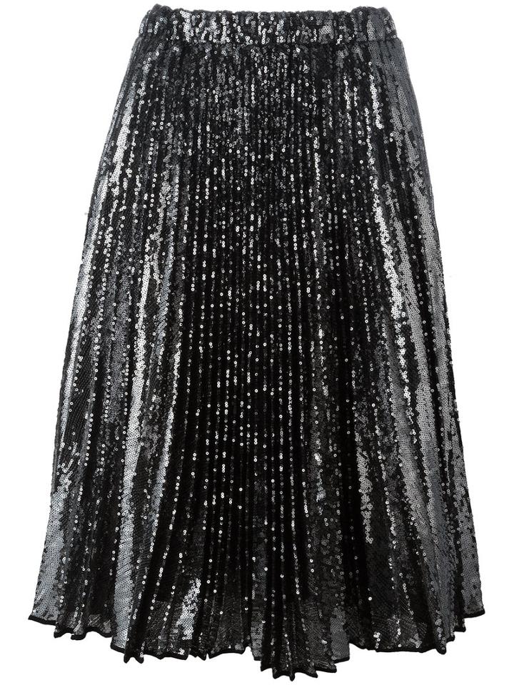 No21 Pleated Midi Skirt, Women's, Size: 44, Grey, Silk/polyester