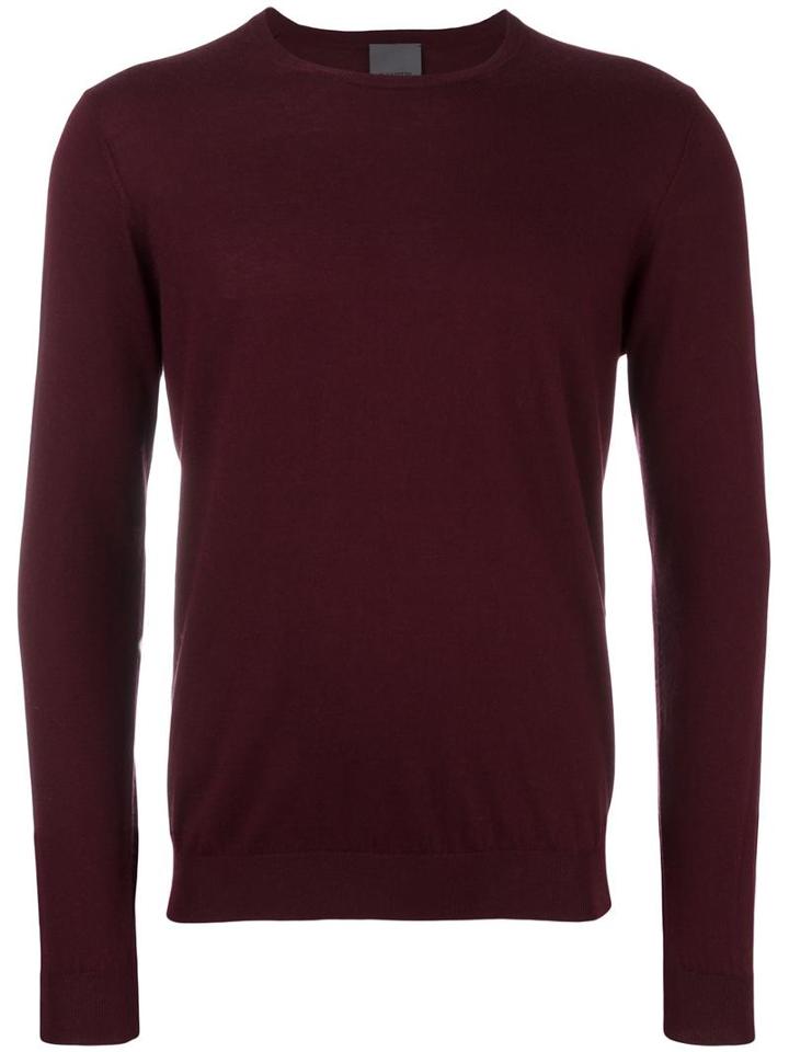 Laneus Round Neck Jumper, Men's, Size: 50, Red, Silk/cashmere
