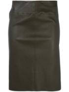 Joseph Fitted Leather Skirt - Brown