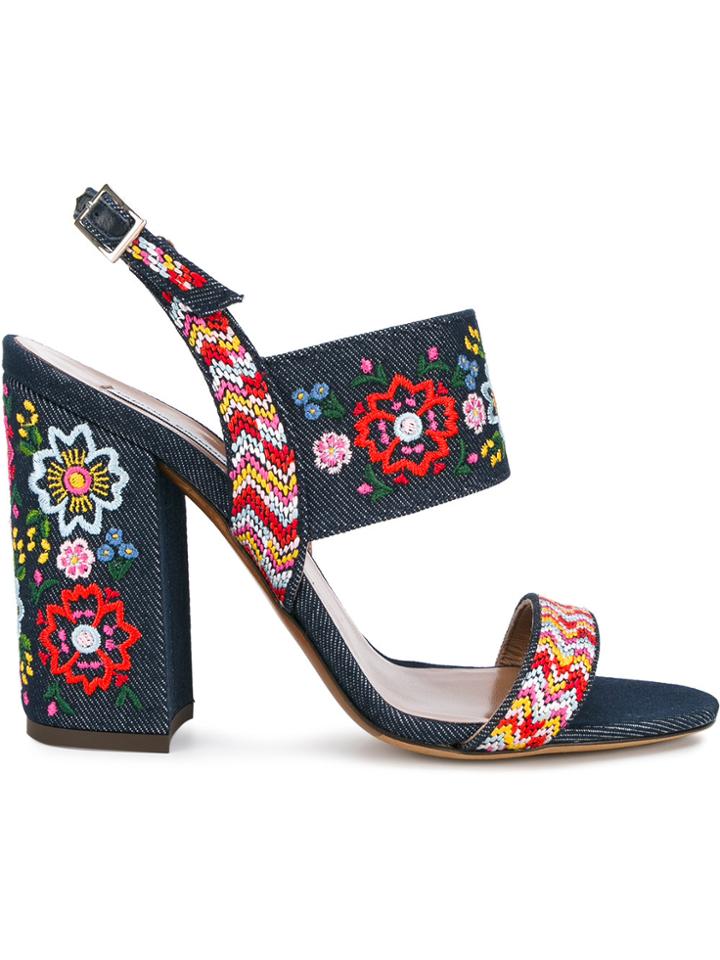 Tabitha Simmons Senna Festival Embroidered Sandals - Blue