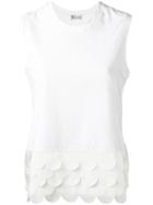 Red Valentino - Scallop Detail Tank - Women - Cotton/polyester - S, White, Cotton/polyester