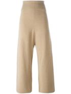 Stella Mccartney Ribbed High Waist Trousers, Women's, Size: 38, Nude/neutrals, Virgin Wool