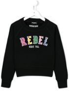 Dsquared2 Kids Rebel Embroidered Sweatshirt, Girl's, Size: 12 Yrs, Black