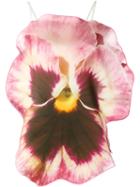 Christopher Kane Pansy Sleeveless Blouse, Women's, Size: 42, Pink/purple, Silk/polyester/nylon/acetate