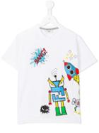 Fendi Kids - Space Print T-shirt - Kids - Cotton - 12 Yrs, White