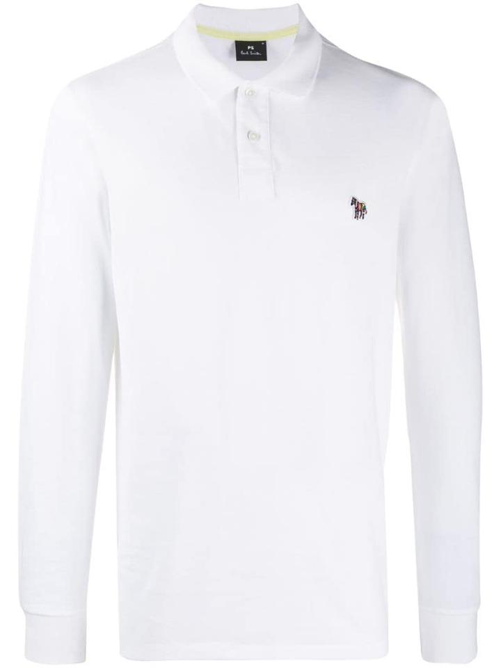 Ps Paul Smith Long Sleeve Polo Shirt - White