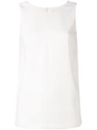 Alberto Biani - Back Slit Tank - Women - Polyester/triacetate - 42, White, Polyester/triacetate