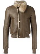 Rick Owens Hun Shearling Jacket, Men's, Size: 48, Brown, Calf Leather/lamb Skin/sheep Skin/shearling/sable