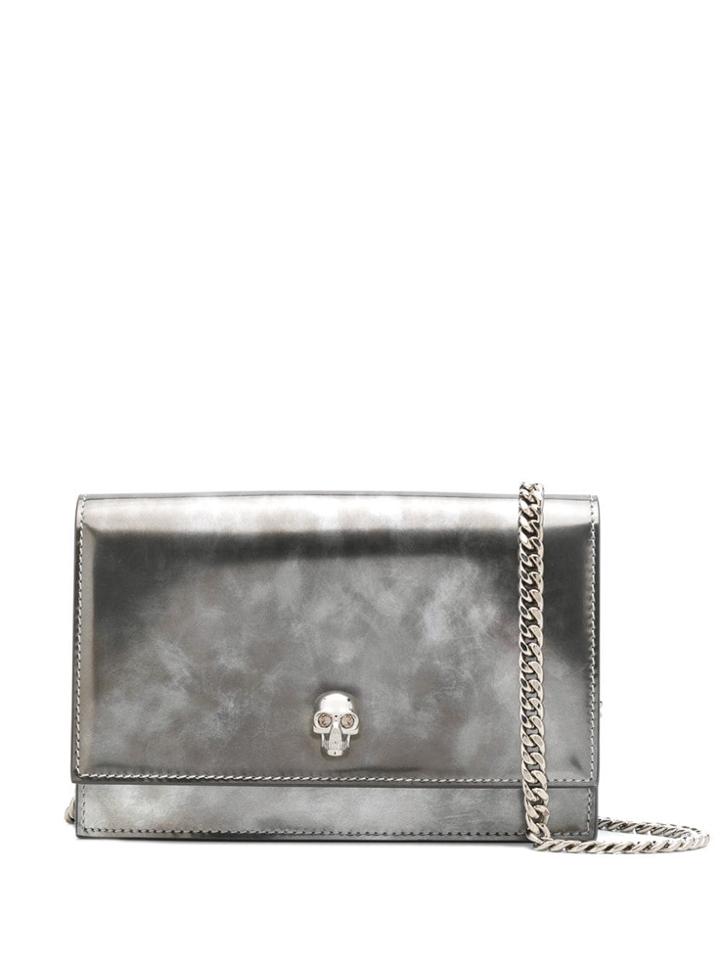Alexander Mcqueen Small Skull Shoulder Bag - Silver