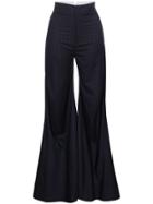 Wright Le Chapelain Pinstripe Bias Cut Flared Trousers - Blue