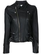 Le Ciel Bleu Wash Leather Riders Jacket, Women's, Size: 36, Black, Lamb Skin