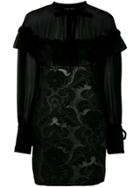 Christian Pellizzari Floral Brocade Mini Dress - Black