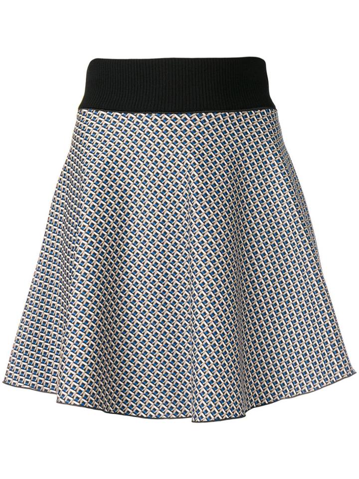 Pinko Geometric Pattern Swing Skirt - Black